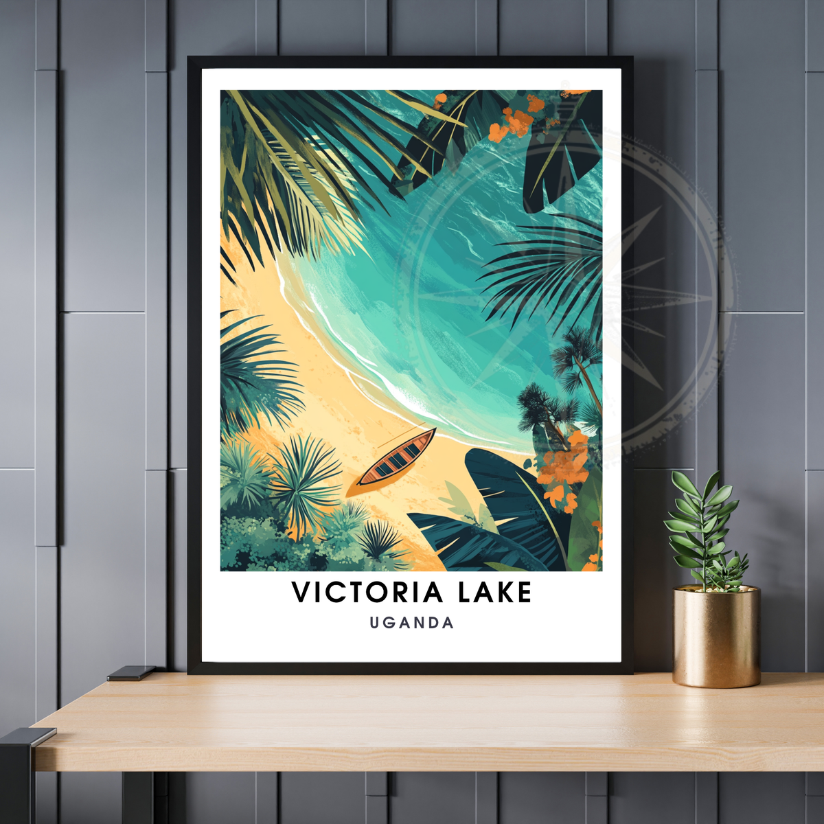 Affiche Lac Victoria | Poster Ouganda | Affiche Lac-0