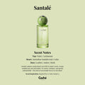 Santalé unisex eau de parfum 50ml glass bottle with minimalist typography on a clean background