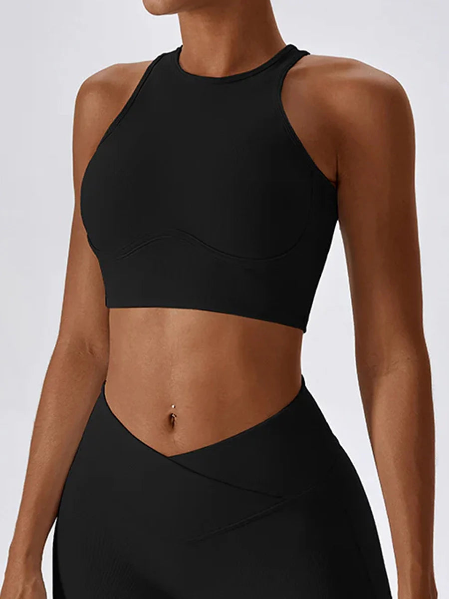 Airlift bra tank cropped racerback sports bra with peekaboo cutout in sweat wicking performance fabric — view 4