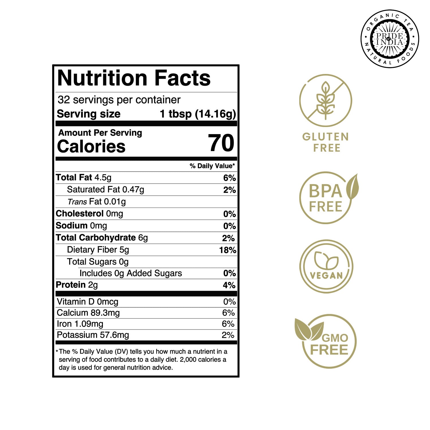 Cold milled raw chia ground superfood powder in a clear pantry storage jar — view 2