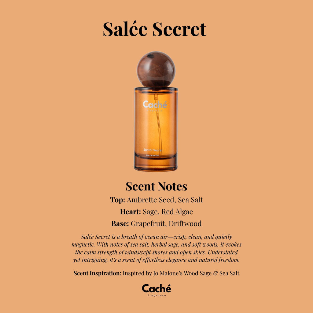 Salée Secret 50ml unisex Eau De Parfum glass bottle featuring sea salt and sage fragrance — view 2