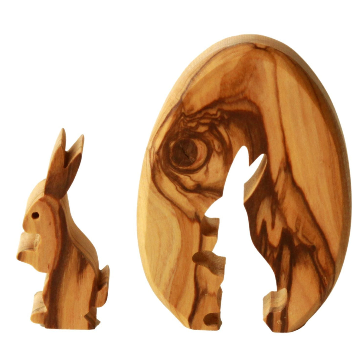 Osterhase im Ei aus Olivenholz | Liebevolle Tischdeko & Osterdeko für Frühling und Ostern-0