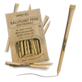 Kraft paper ballpoint pens in a 24 pack featuring sustainable biodegradable barrels and steel tips
