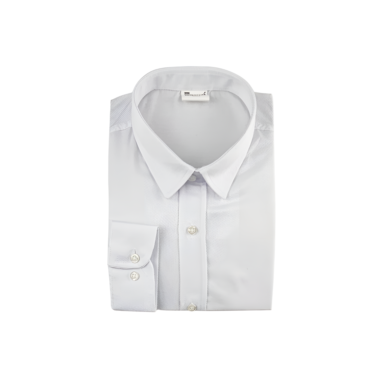 Dressy square boys shirt, a long sleeve button-down in soft wrinkle-free cotton with a slim collar. — view 3