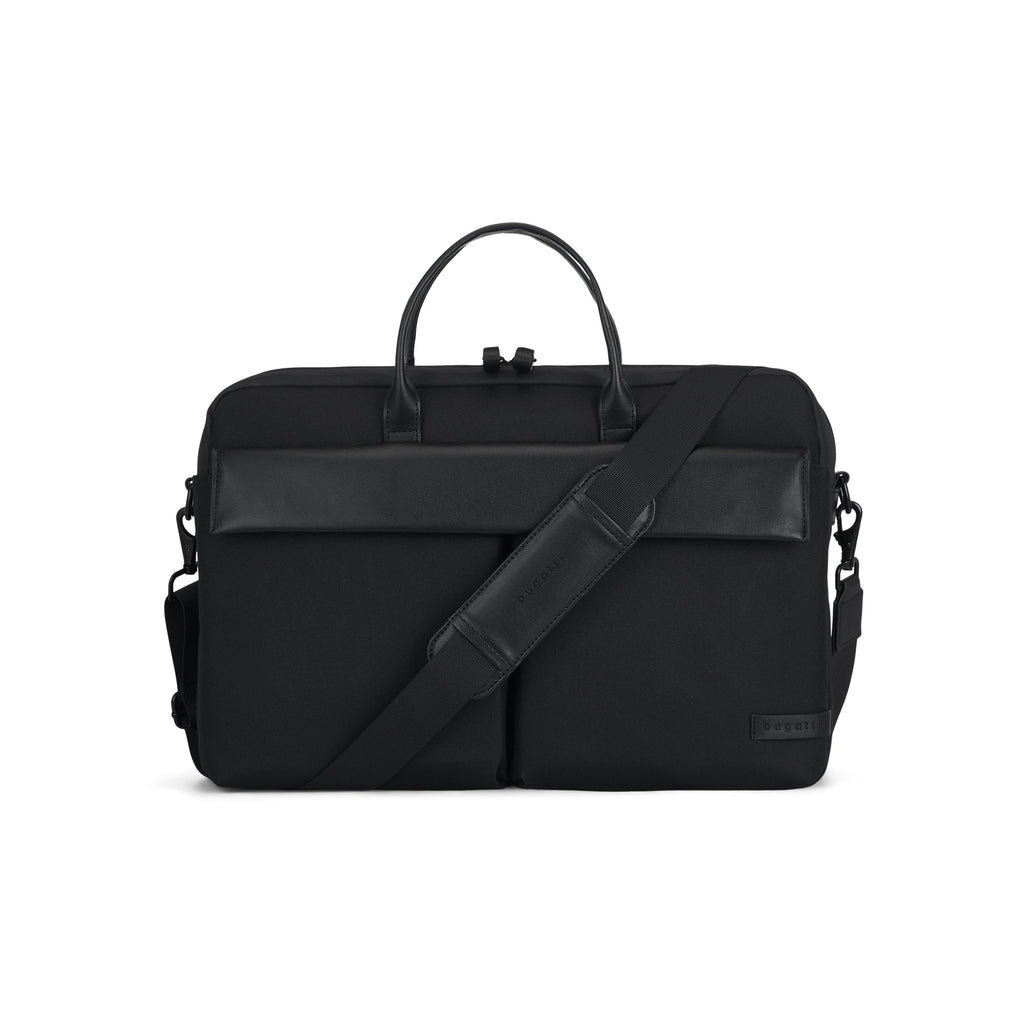Sleek nylon Madison briefcase featuring premium vegan leather trims designed for professional business commutes