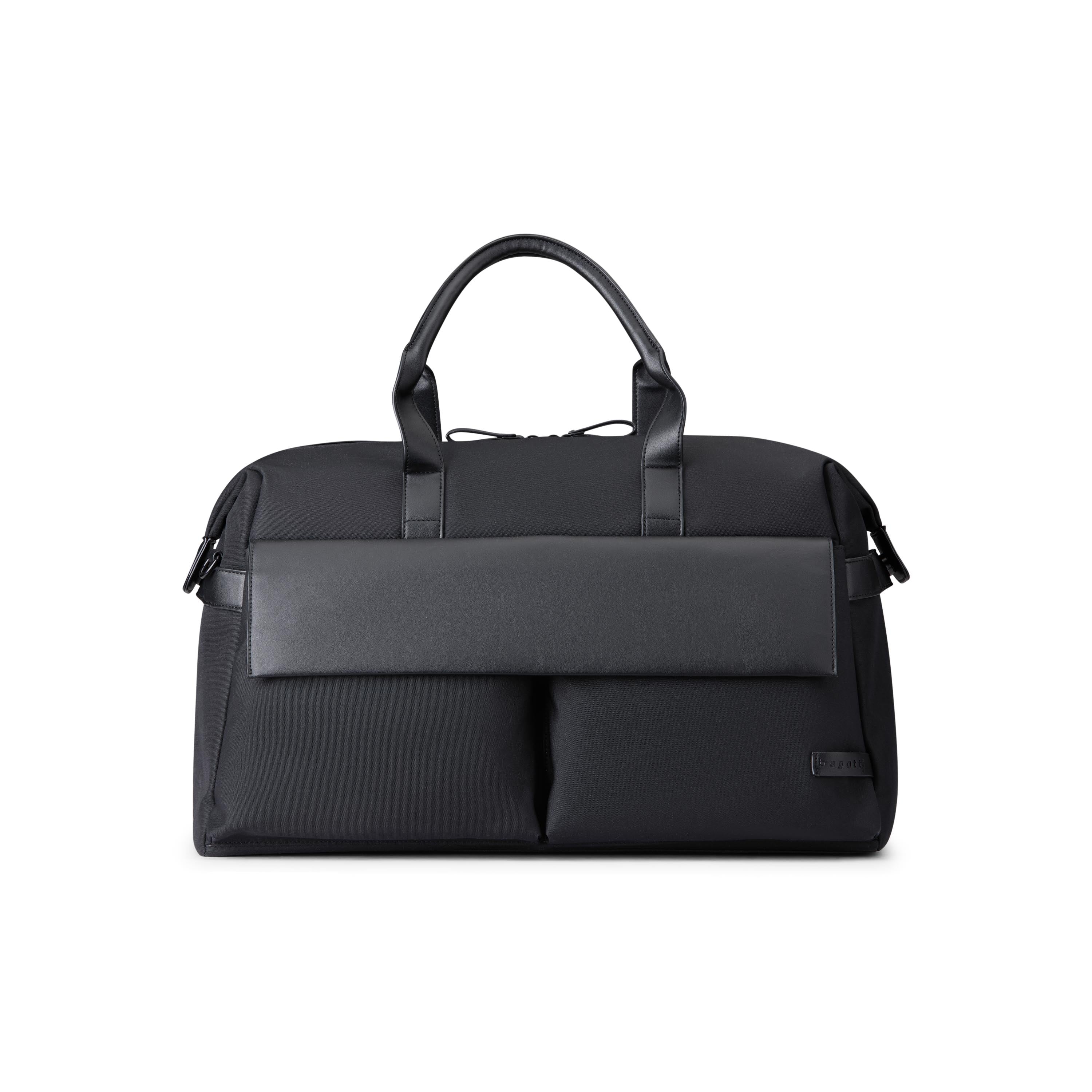 Madison duffle bag in premium nylon with PU leather accents and structural modern design