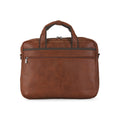 Valentino vegan leather briefcase with canvas trim top handles and shoulder strap for business travel