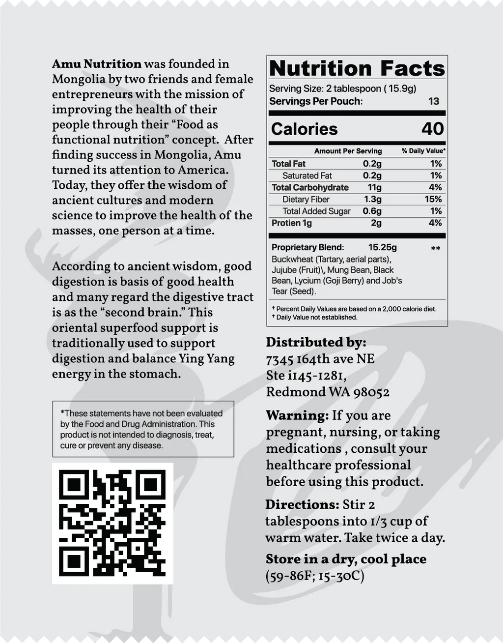 Digestive Formula - Oriental Superfood – High Fiber, Gluten-Free, Celiac-Friendly-1