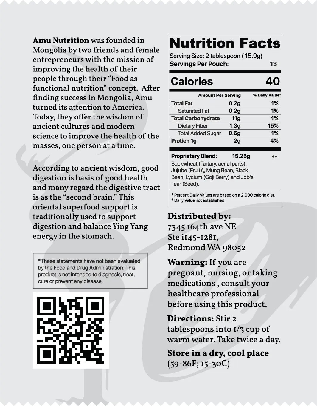 Digestive Formula - Oriental Superfood – High Fiber, Gluten-Free, Celiac-Friendly-1