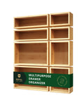 Natural bamboo storage box set of eight for drawer and desk organization
