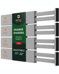22-inch gray drawer dividers, expandable home organization tool for kitchen and bedroom storage