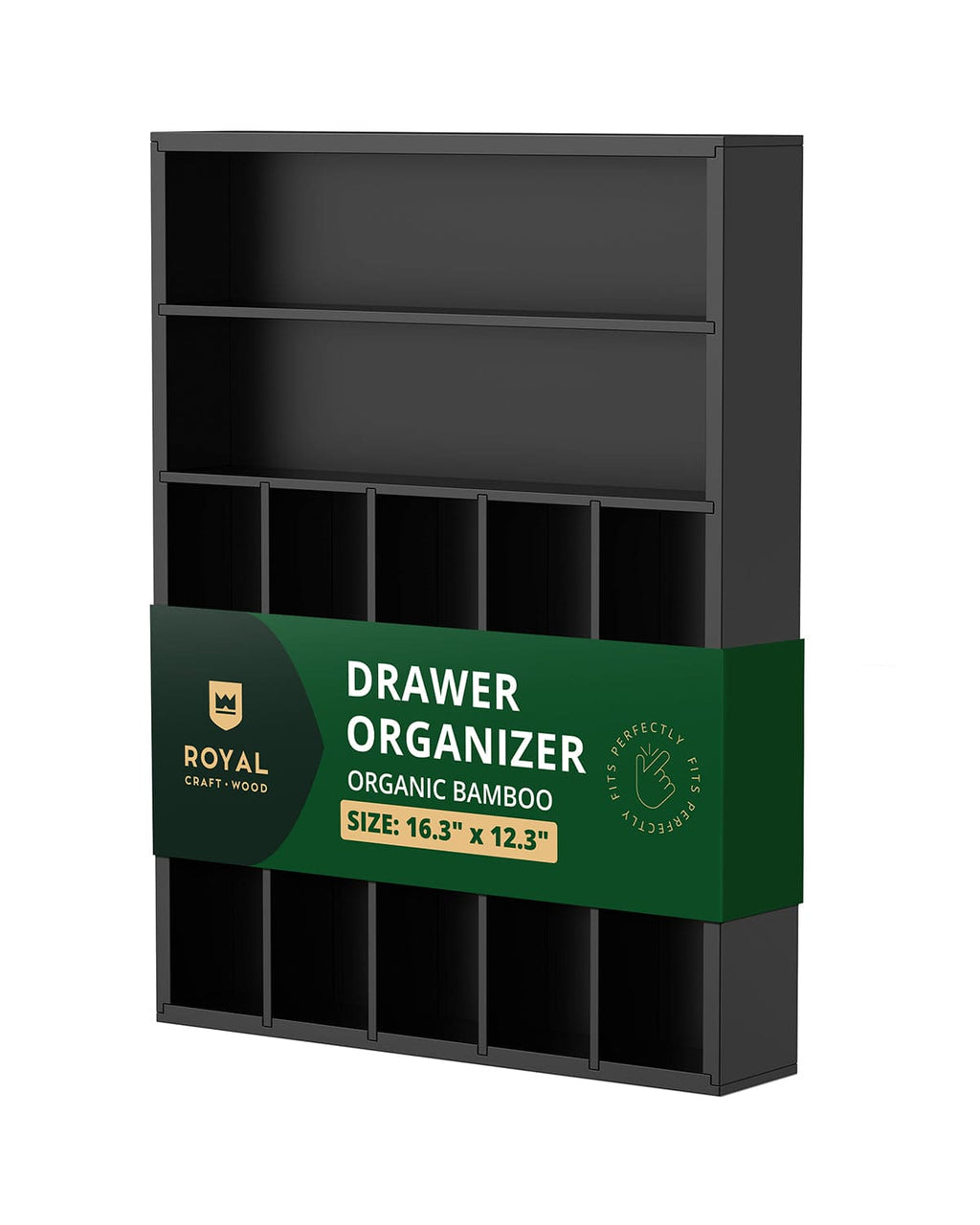 Basic Silverware Drawer Organizer, Black-0