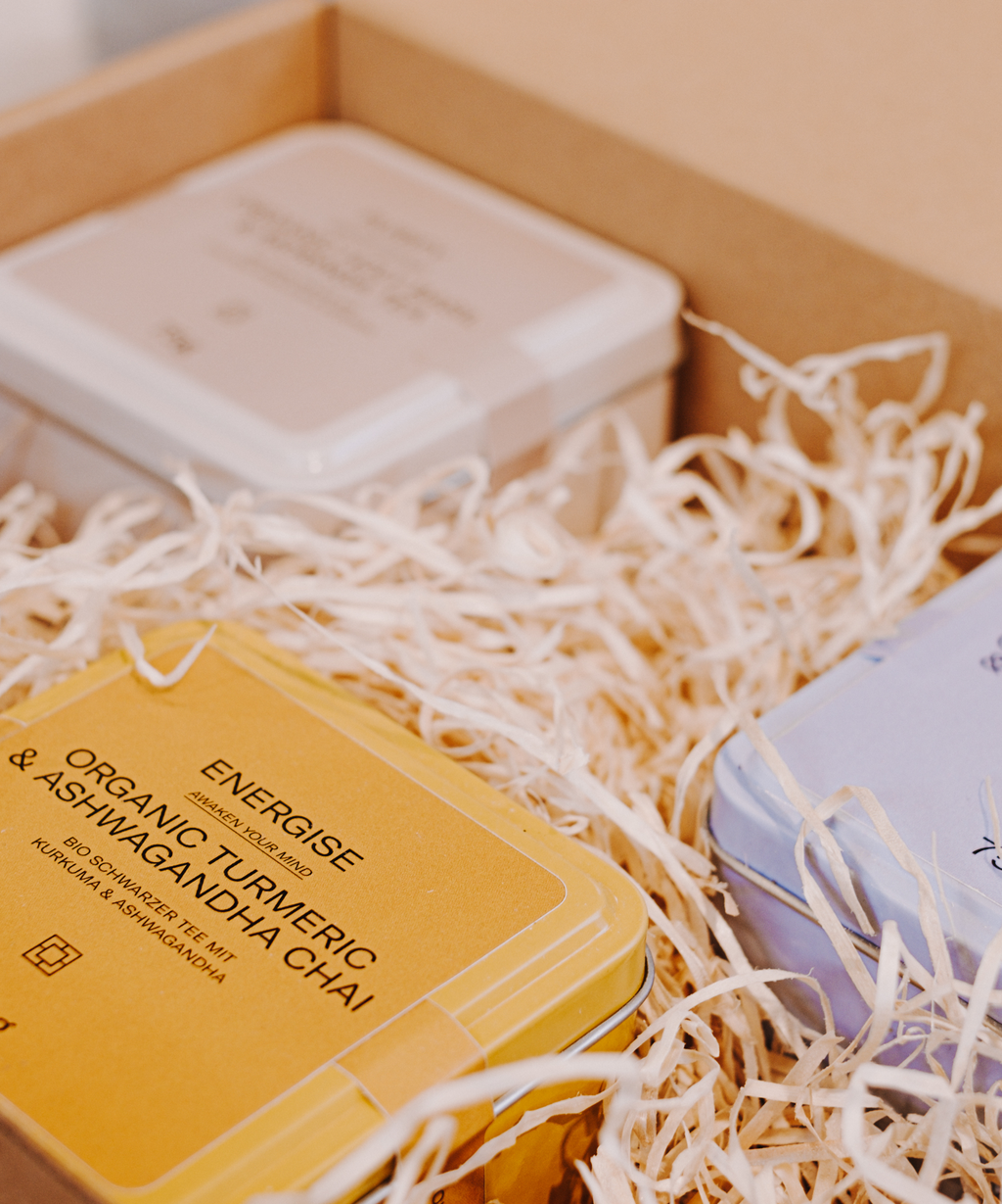 Ayurveda tea gift set featuring energise relax and purify loose leaf blends in premium packaging — view 2