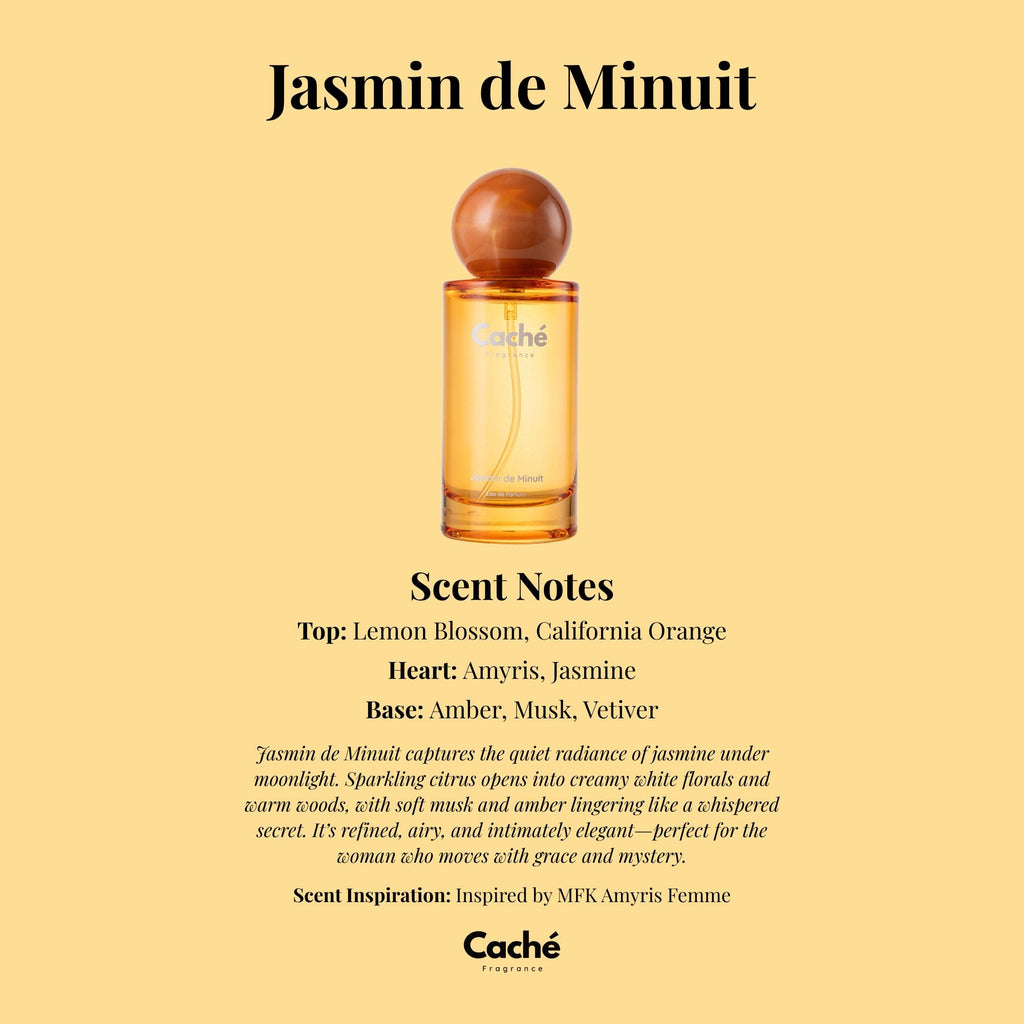 Caché Jasmin de Minuit 50ml glass perfume bottle with elegant minimalist design — view 2