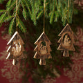 Krippen-Anhänger aus Olivenholz im Tannenbaum mit Rinde (3er Set) | Baumschmuck & Weihnachtsdeko für Advent und Weihnachten-0