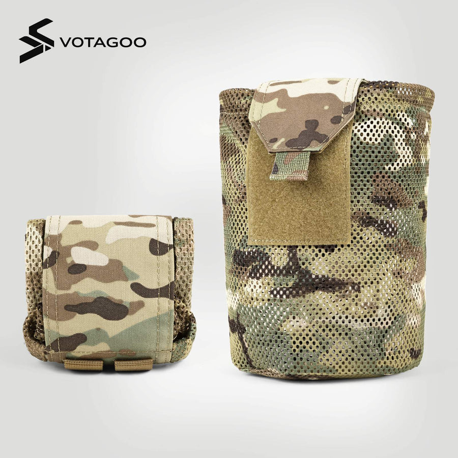 Tactical MOLLE Mesh Dump Pouch Drop Pouch Foldable Mag Recycling Holder