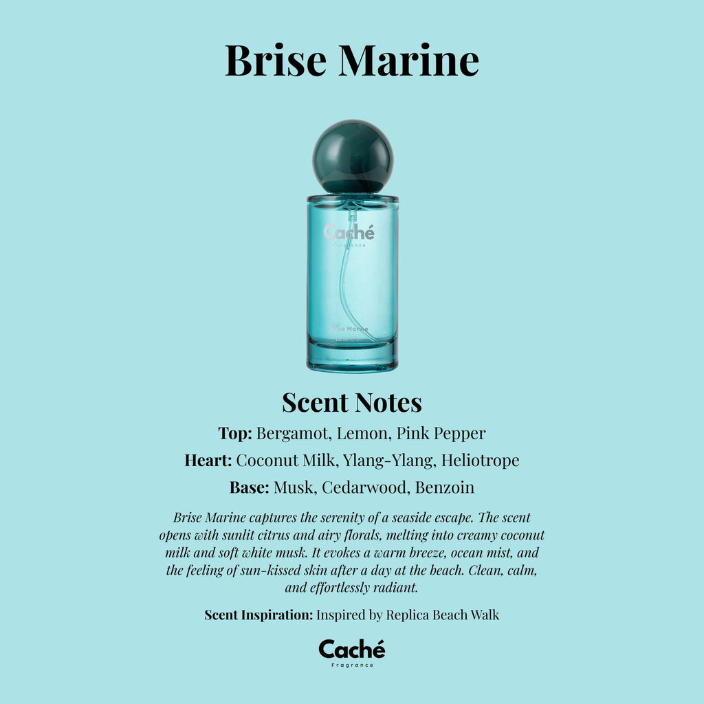 Caché Brise Marine 50ml fresh coastal unisex fragrance glass bottle on a clean background — view 2