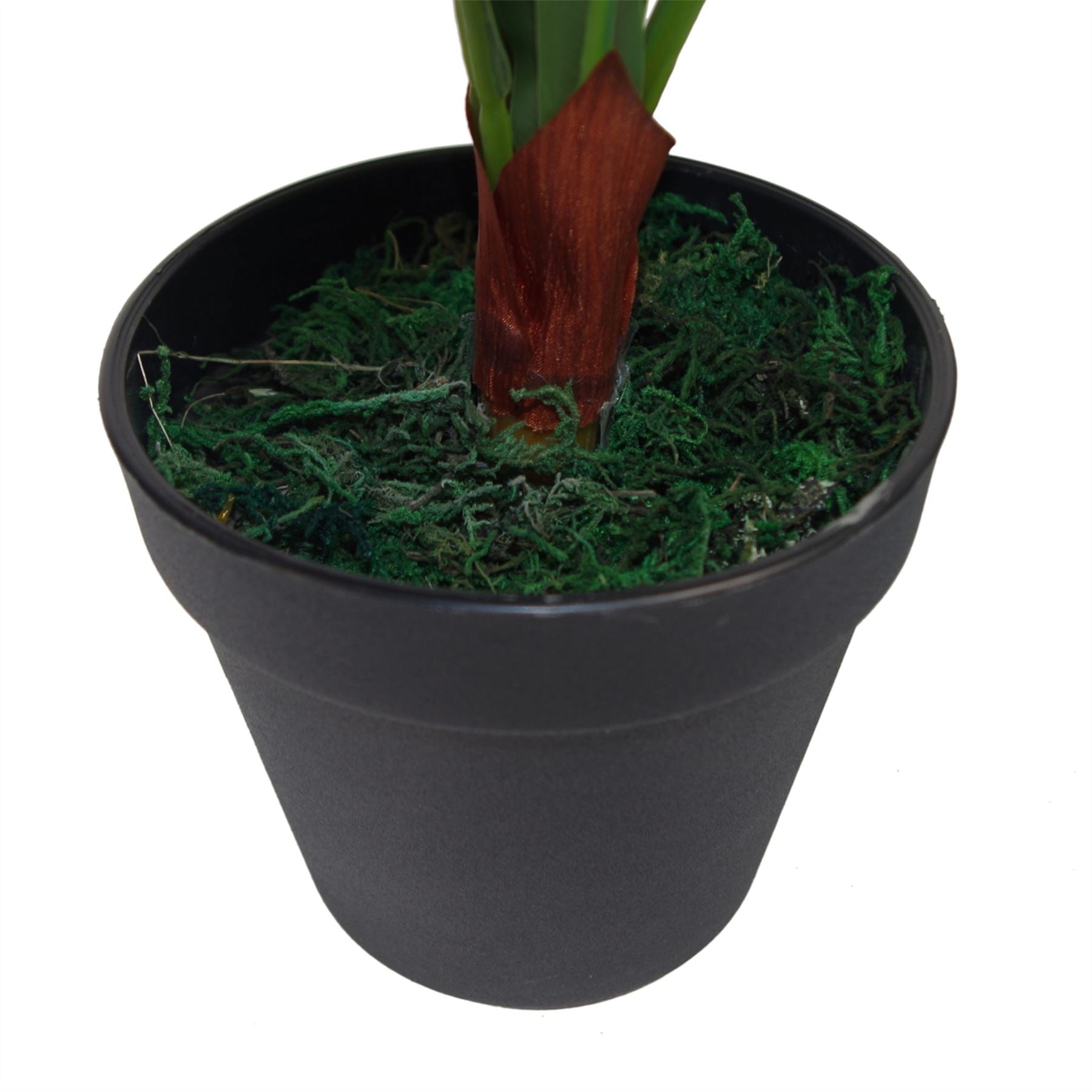 Artificial birds nest fern with large realistic green fronds in a plastic weighted pot — view 4