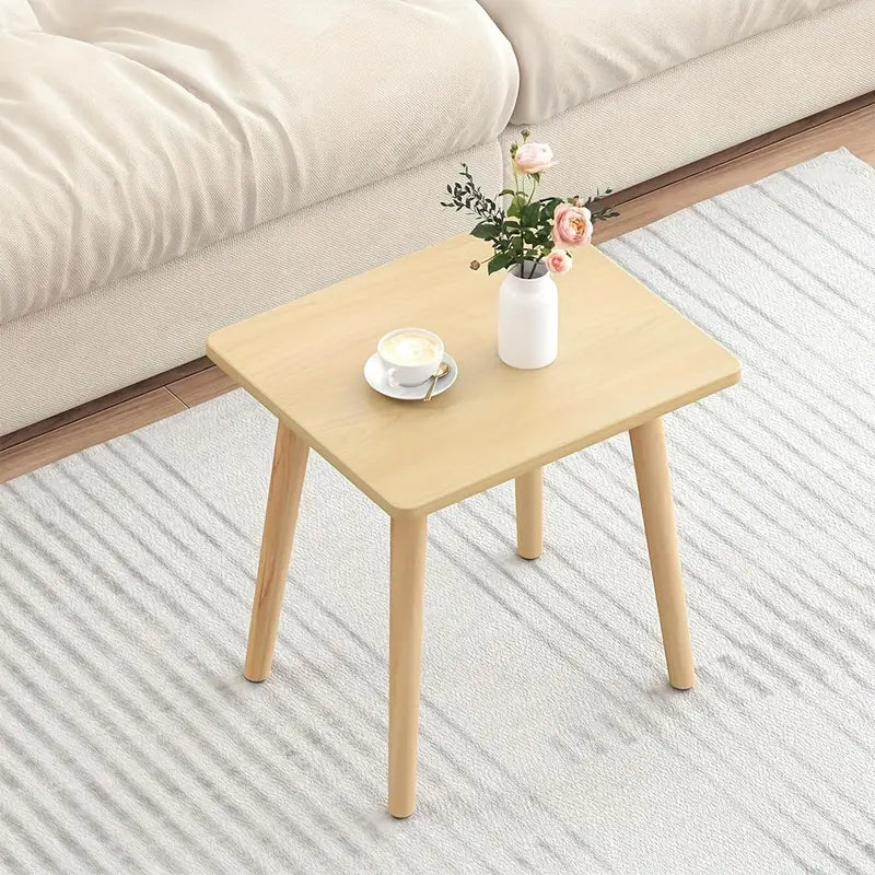 Rustic wood side table in natural finish, compact design for living rooms or bedrooms — view 3