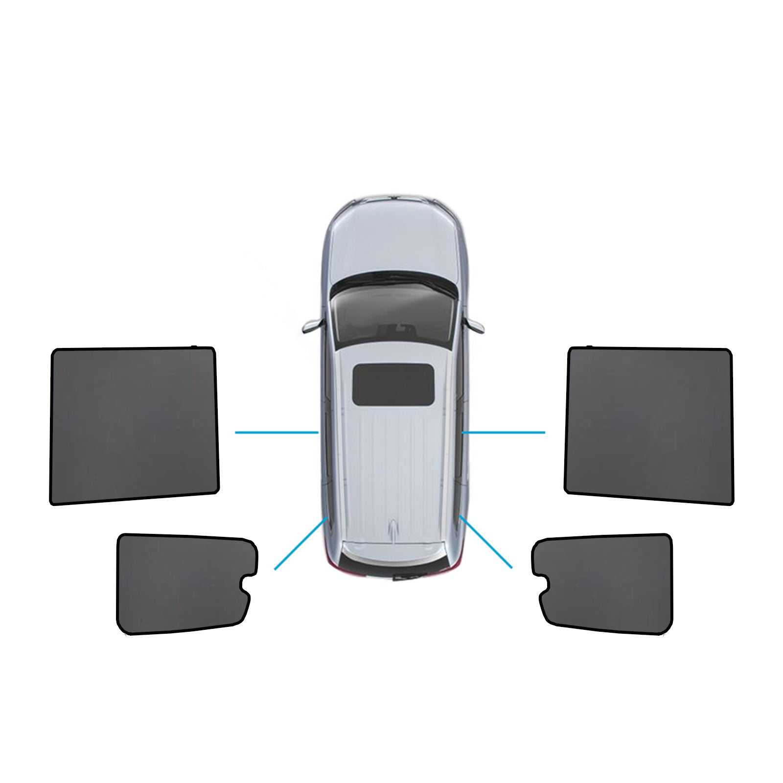 Black nylon mesh magnetic car window sun shade for Mitsubishi Pajero vehicles — view 3