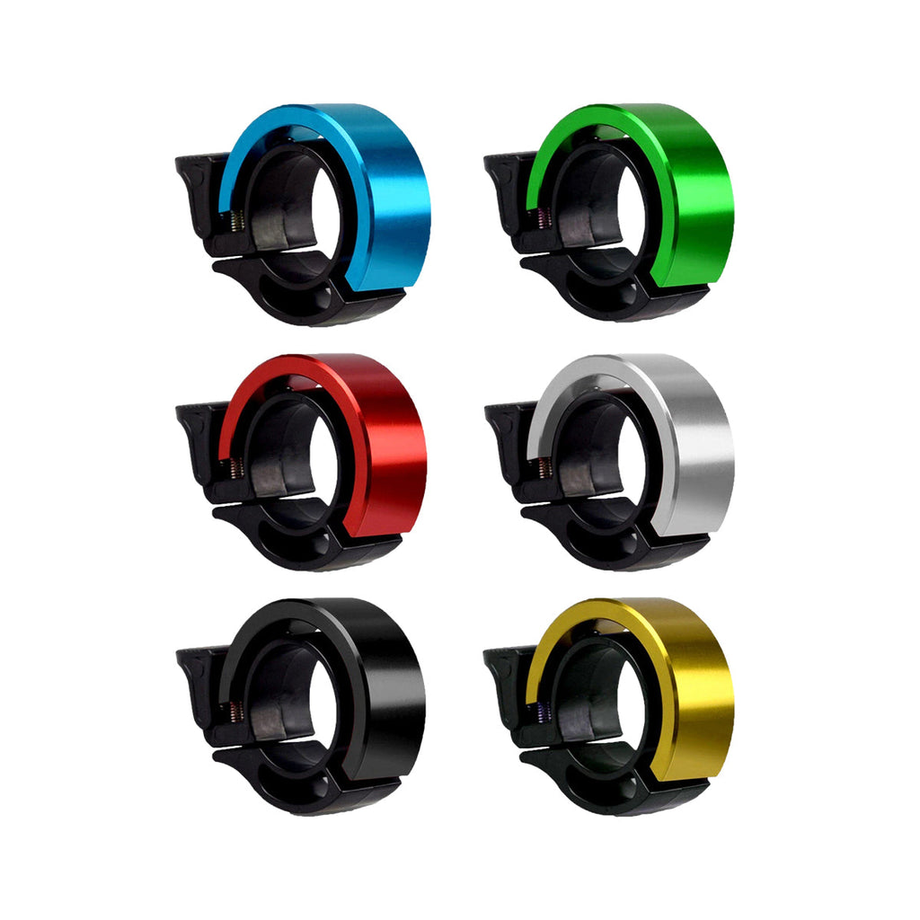 Minimalist O-shape bicycle bell in lightweight aluminum alloy for slim mountain bike handlebar mounting — view 2