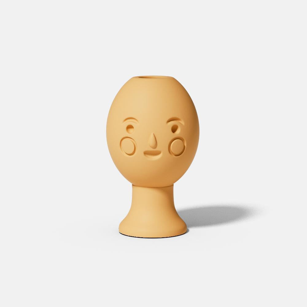 Blush cute face head taper candle holder silicone mold for concrete and plaster casting