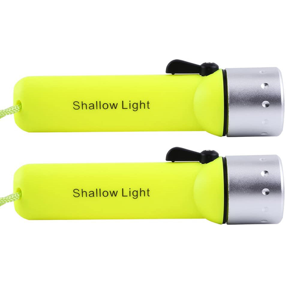 Waterproof scuba diving flashlight torch in durable aluminum alloy and impact resistant plastic — view 4