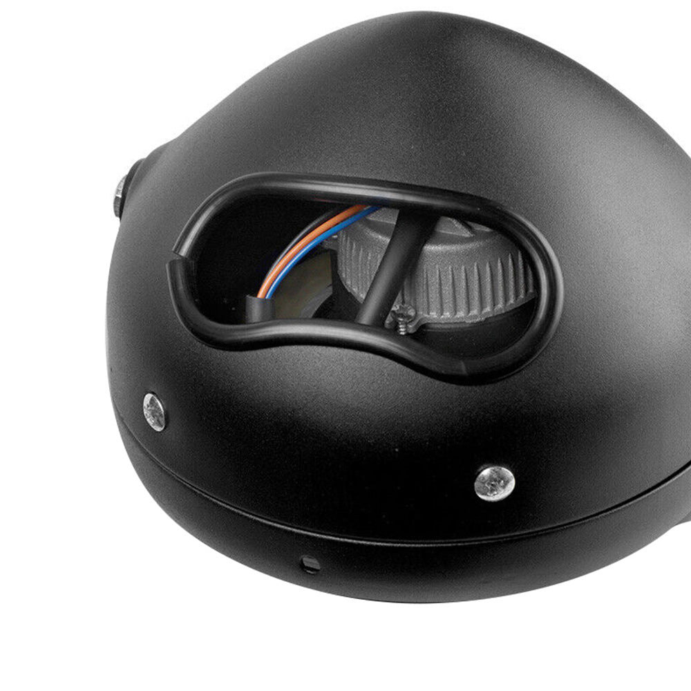 6.5-inch round motorcycle LED headlight with durable black metal housing and bright white beam — view 3