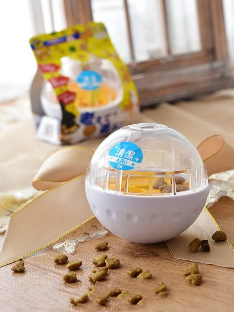 Interactive canine food puzzle ball toy made of durable plastic and soft rubber for small dogs — view 3