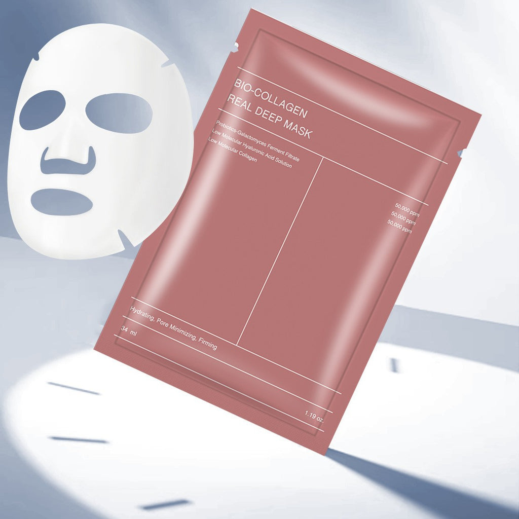 Pink bio-collagen facial sheet mask packet for deep hydration and anti-aging skincare — view 5