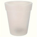 White flush mount outdoor solar LED garden pot light spotlight with polished plastic finish.