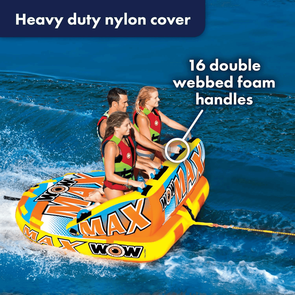 WOW Watersports Max Inflatable Towable Deck Tube for up to 3 Riders-4