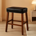 Four pack of waterproof PU leather rectangular bar stool covers in a sleek stretch fit
