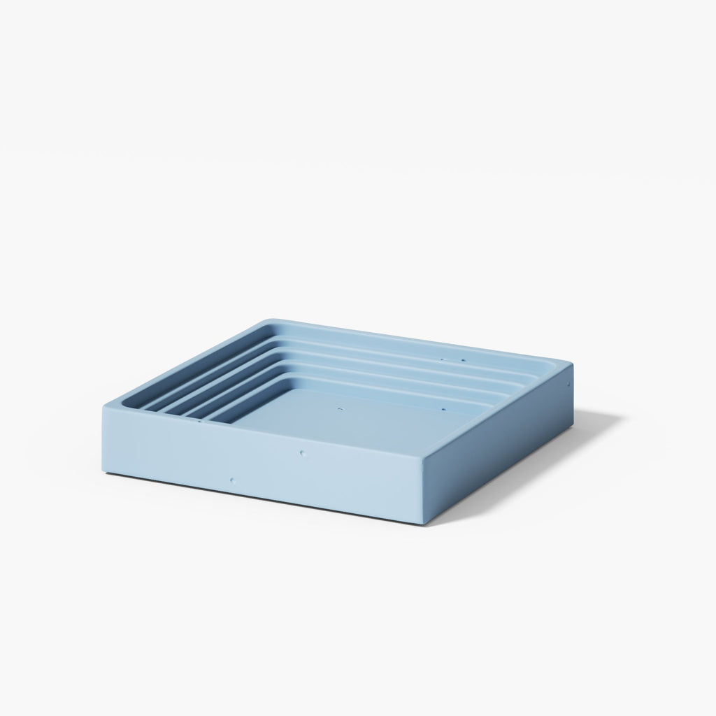 Square large desk caddy silicone mold for concrete casting, shown in a simple geometric shape