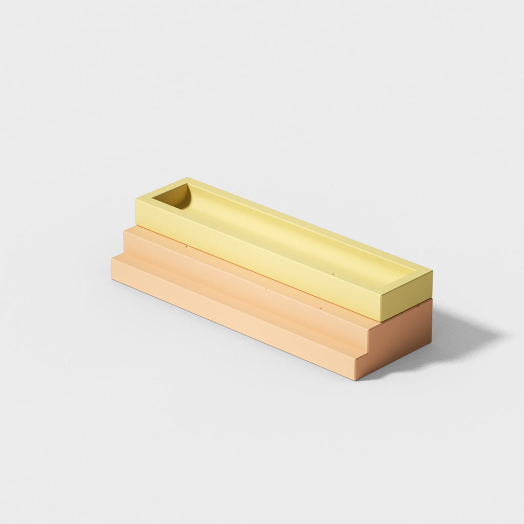 Geometric staircase pen holder silicone mold for concrete and plaster casting craft projects