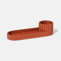 Flexible silicone short pen holder mold for concrete and plaster crafting, geometric shape