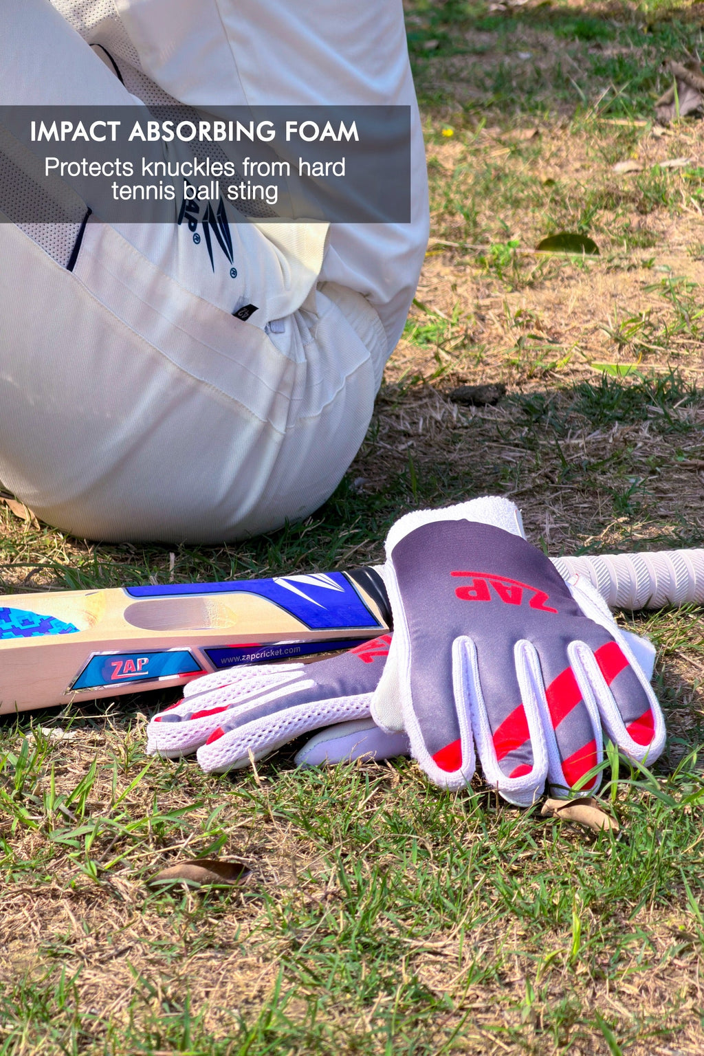 ZAP Velocity tennis batting gloves in lightweight breathable mesh with hexagonal grip palm — view 5