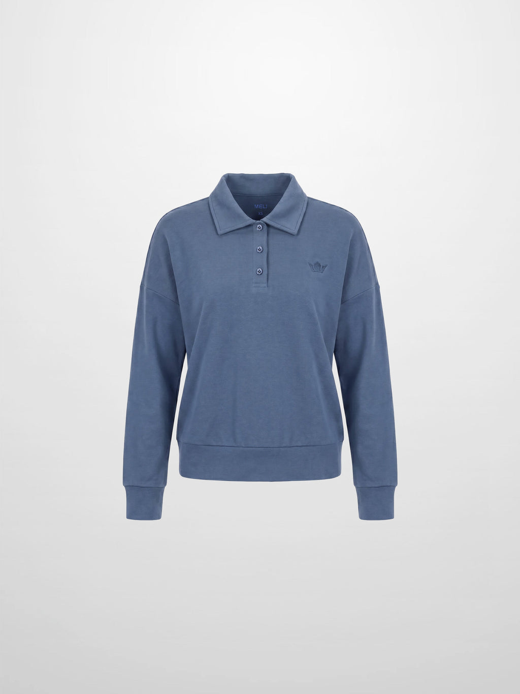 Collared Bomber Tee-Grey Blue-1