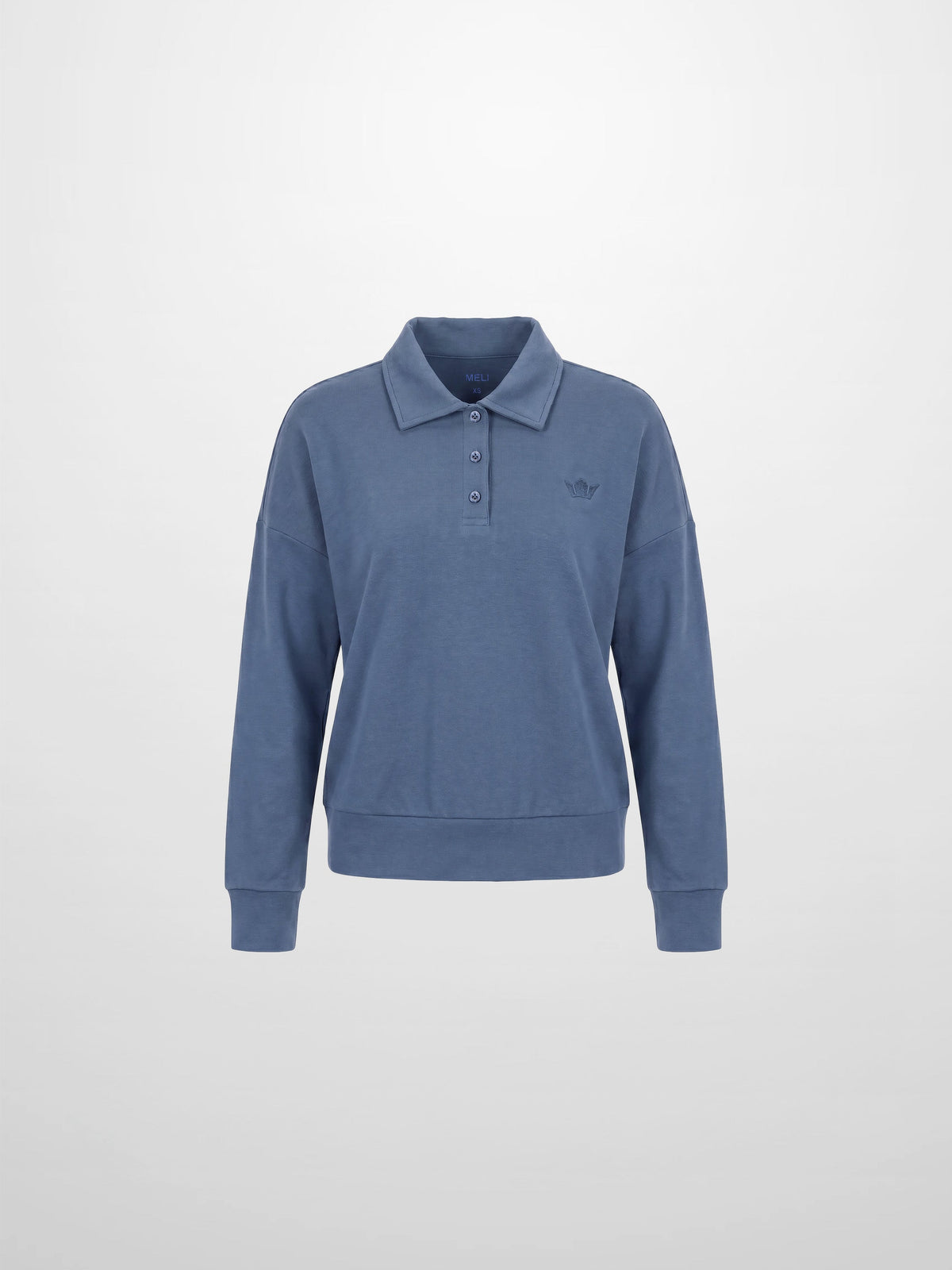 Collared Bomber Tee-Grey Blue-1