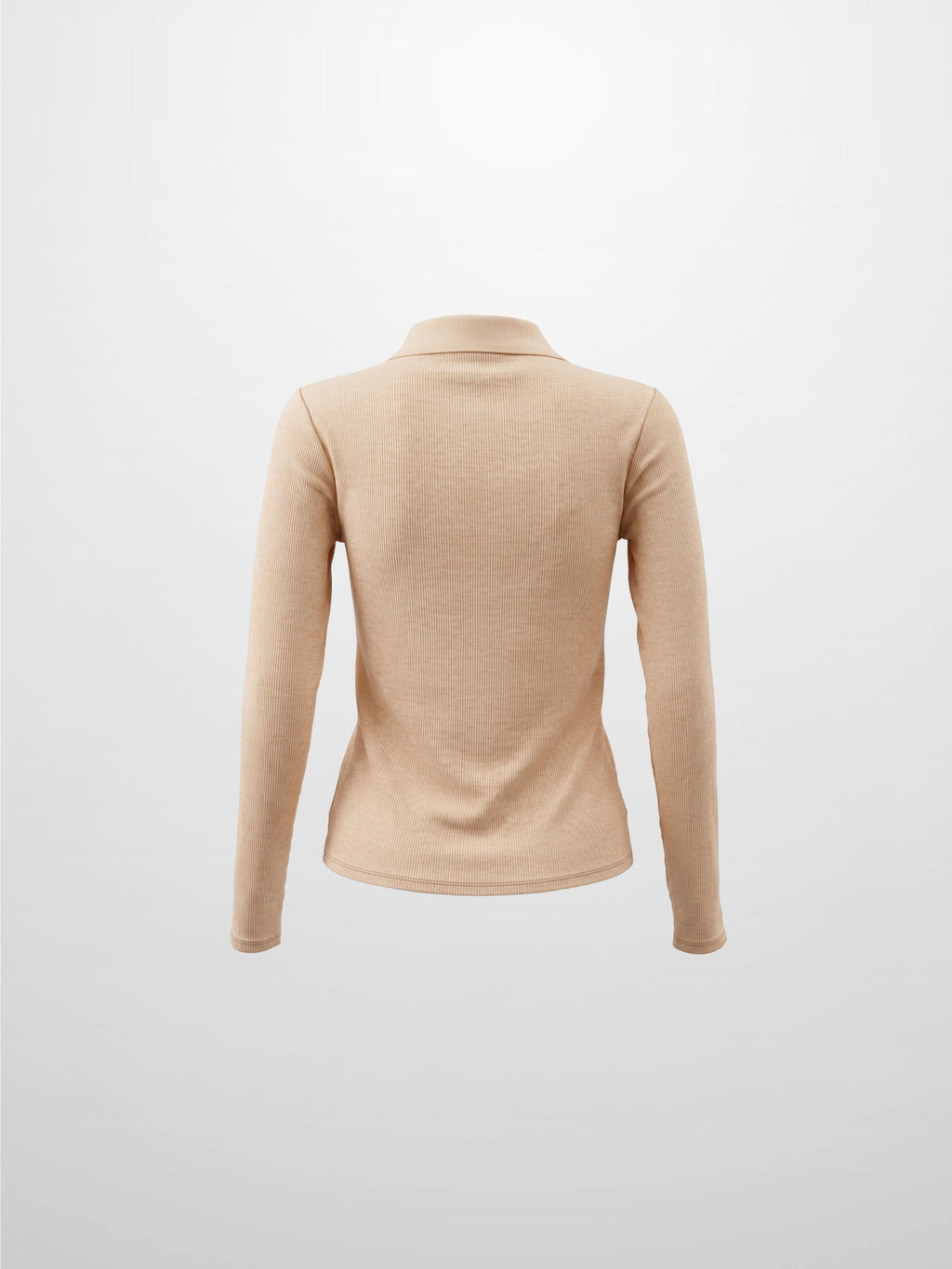 Heathered Collared Tee-Tan-2