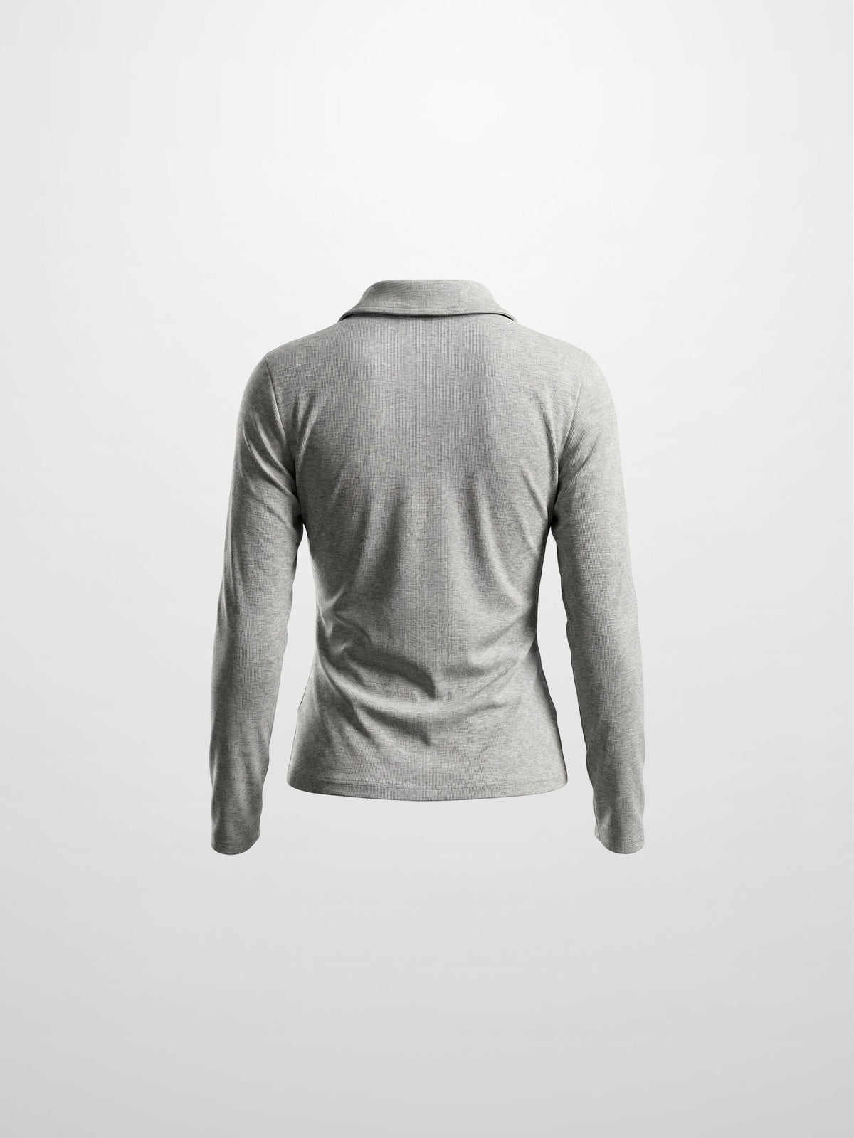 Ribbed Button Down Shirt-Heathered Grey-2