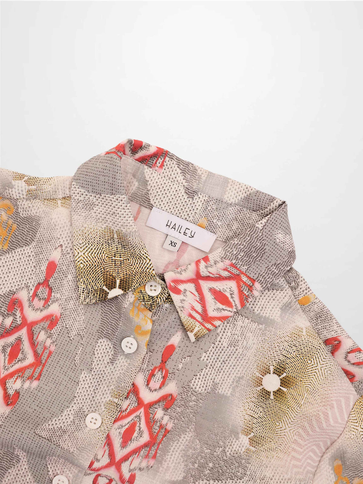 Button Down Collared Blouse-Ombre Print-4