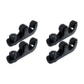 Black ABS kayak paddle holder rack with rubber rollers and threaded track mount bolts.