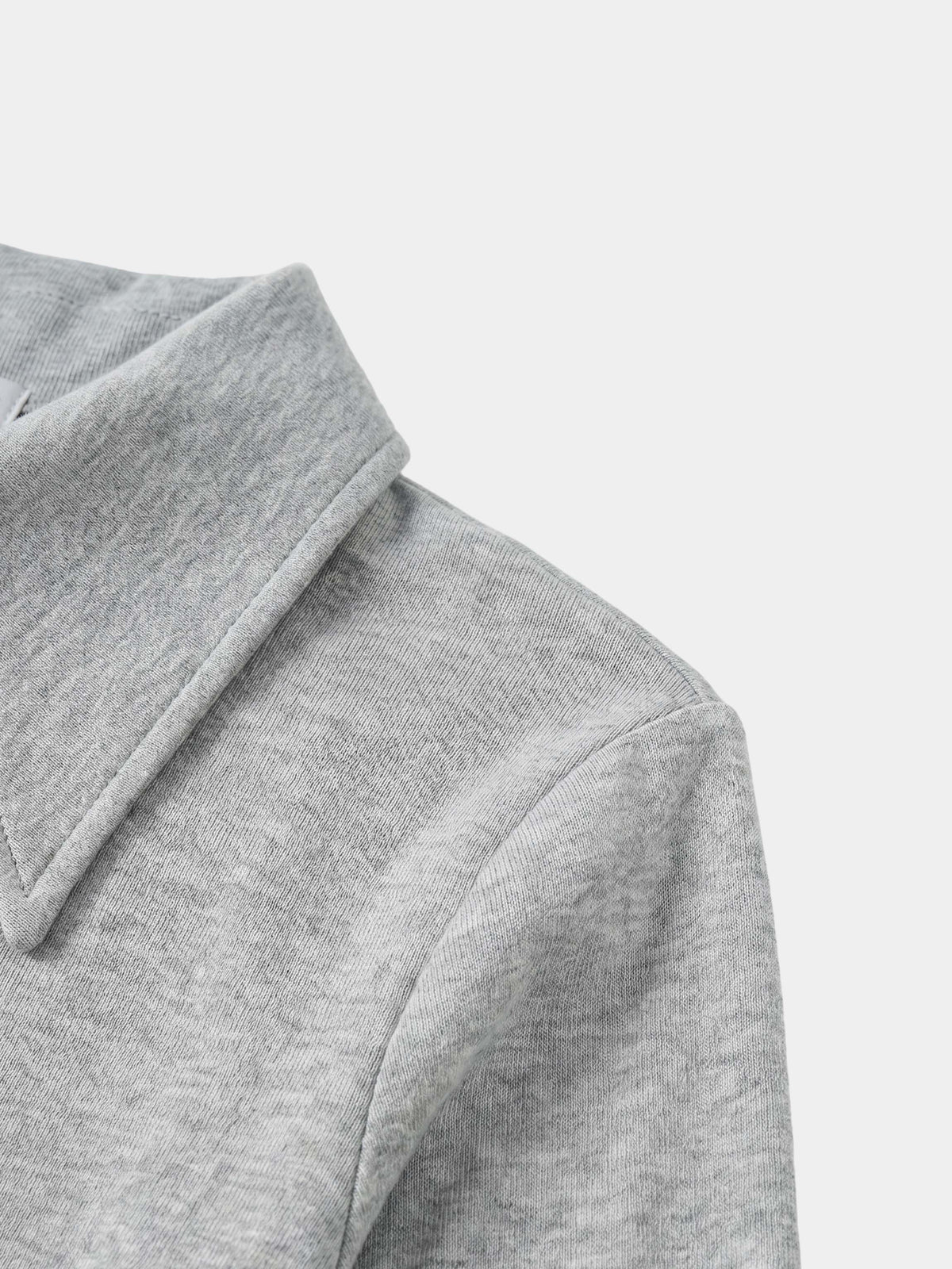 Ribbed Button Down Shirt-Heathered Grey-4