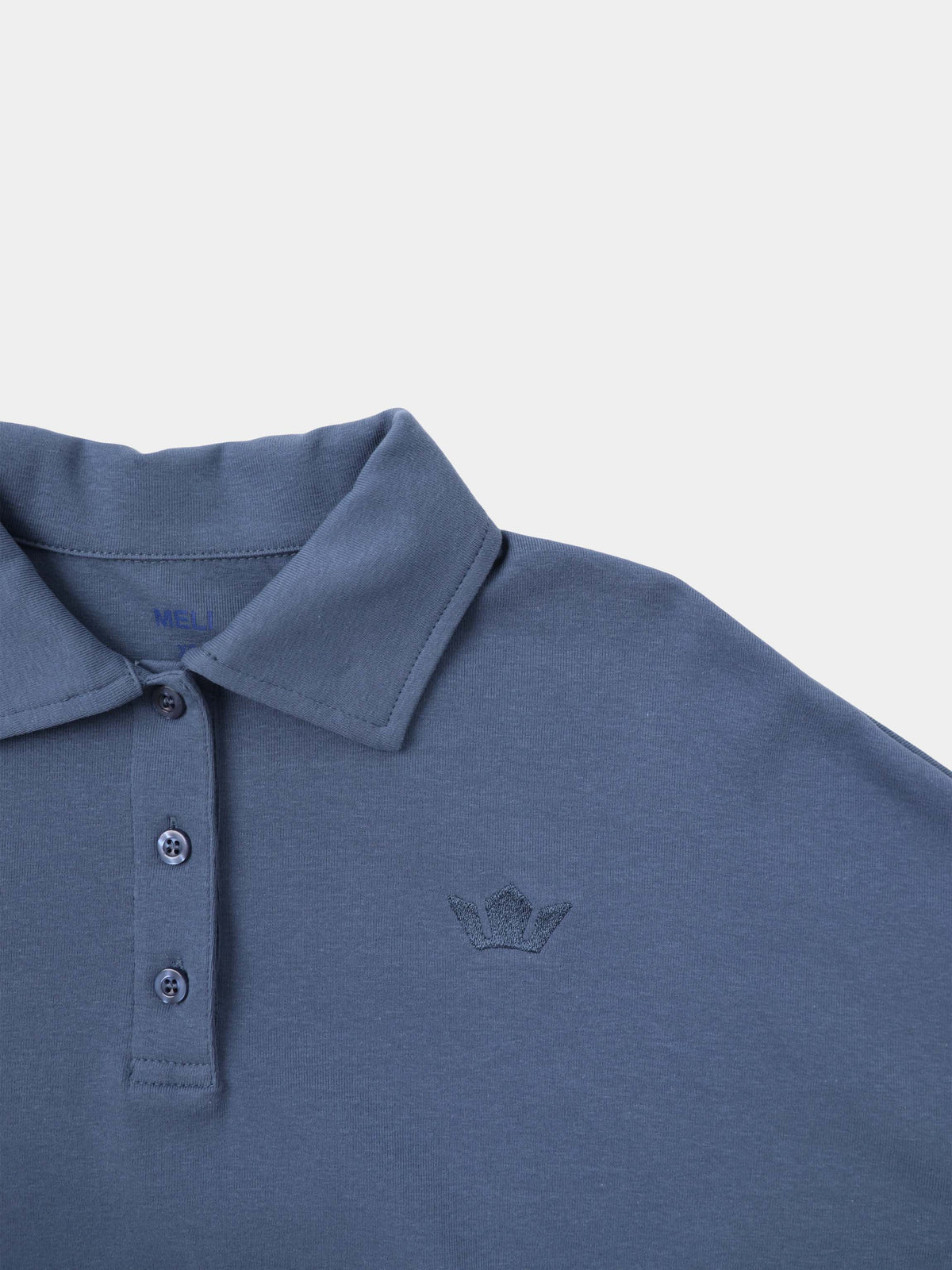 Collared Bomber Tee-Grey Blue-4