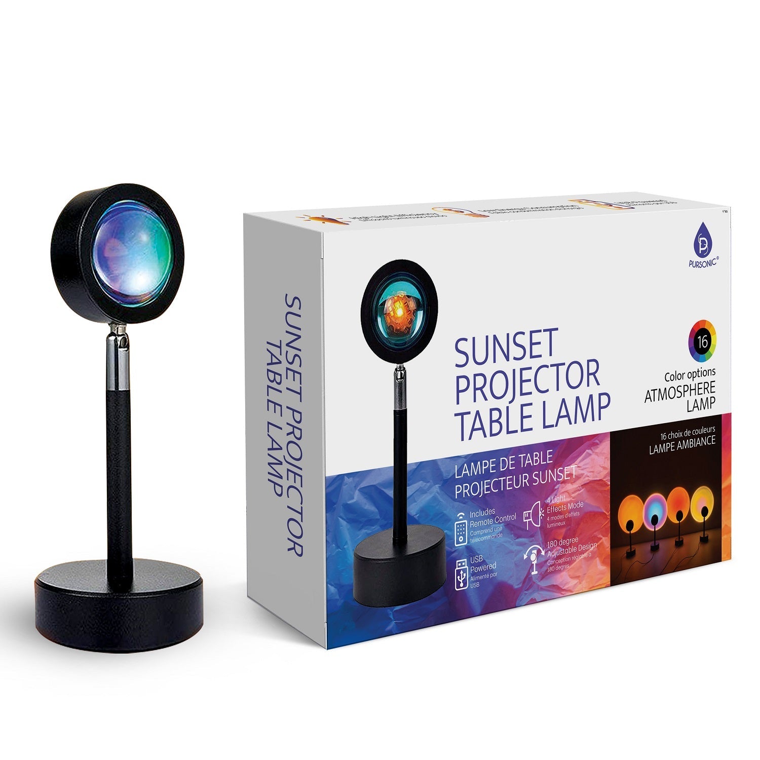 Home wellness bundle with HEPA air purifier, sunset projector lamp, and six essential oil bottles — view 2