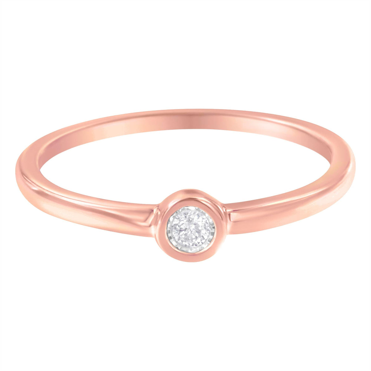 14K Rose Gold Plated .925 Sterling Silver Miracle Set Diamond Ring (1/20 Cttw, J-K Color, I1-I2 Clarity)-3