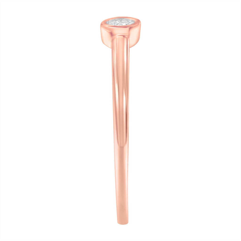 14K Rose Gold Plated .925 Sterling Silver Miracle Set Diamond Ring (1/20 Cttw, J-K Color, I1-I2 Clarity)-4