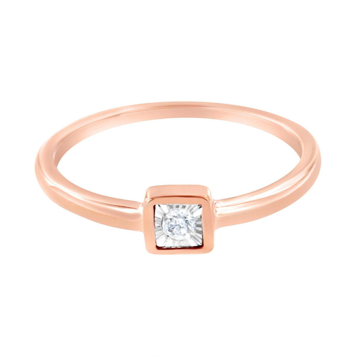14K Rose Gold Plated .925 Sterling Silver 1/20 cttw Miracle Set Diamond Promise Ring (J-K Color, I1-I2 Clarity)-3