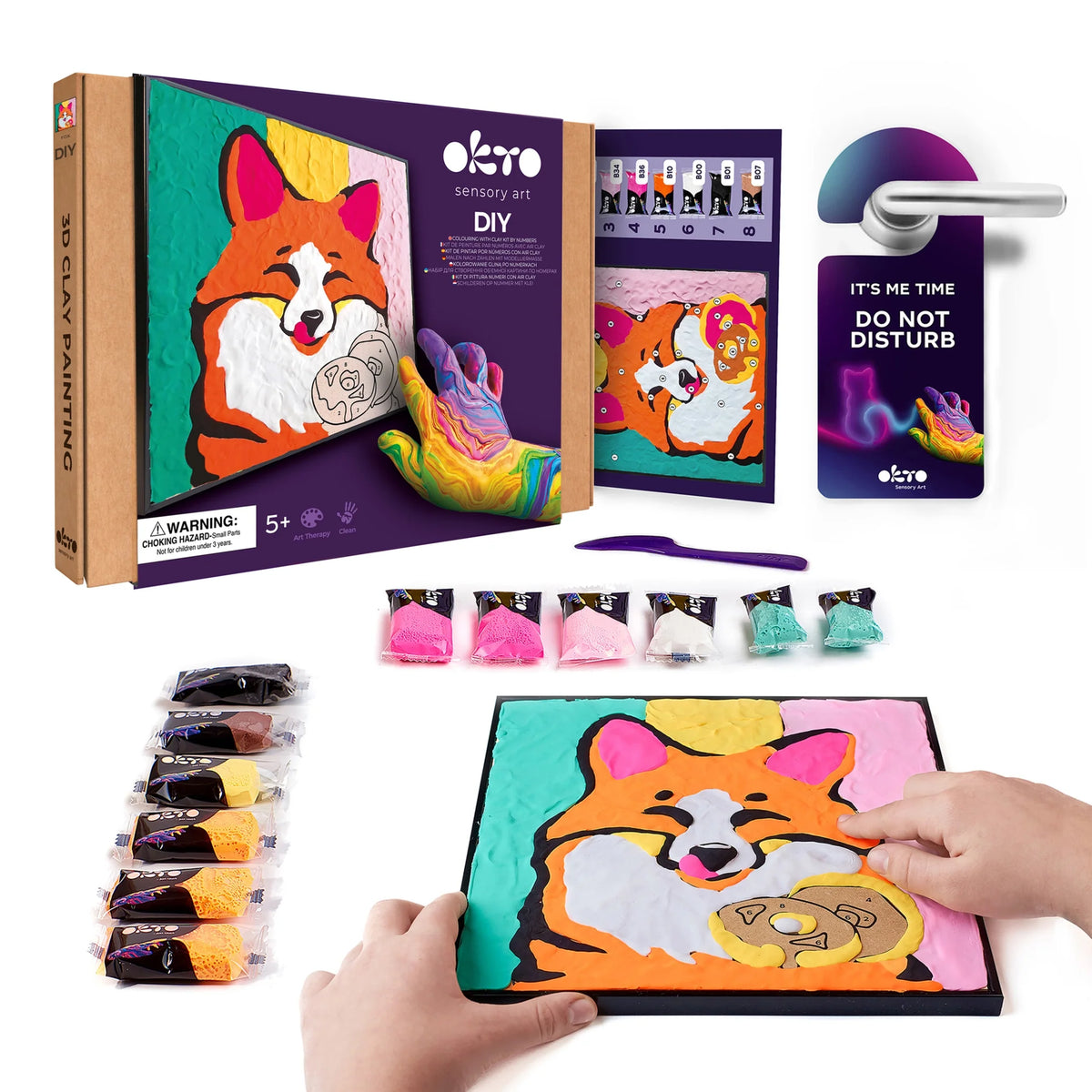 Coloring with clay set by numbers FOX-0
